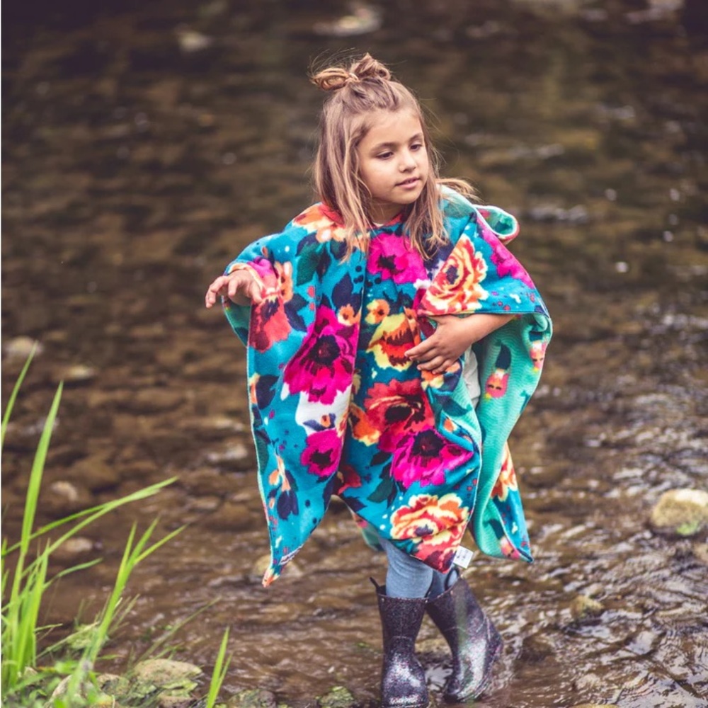 Girls Poncho Florals and Mermaids